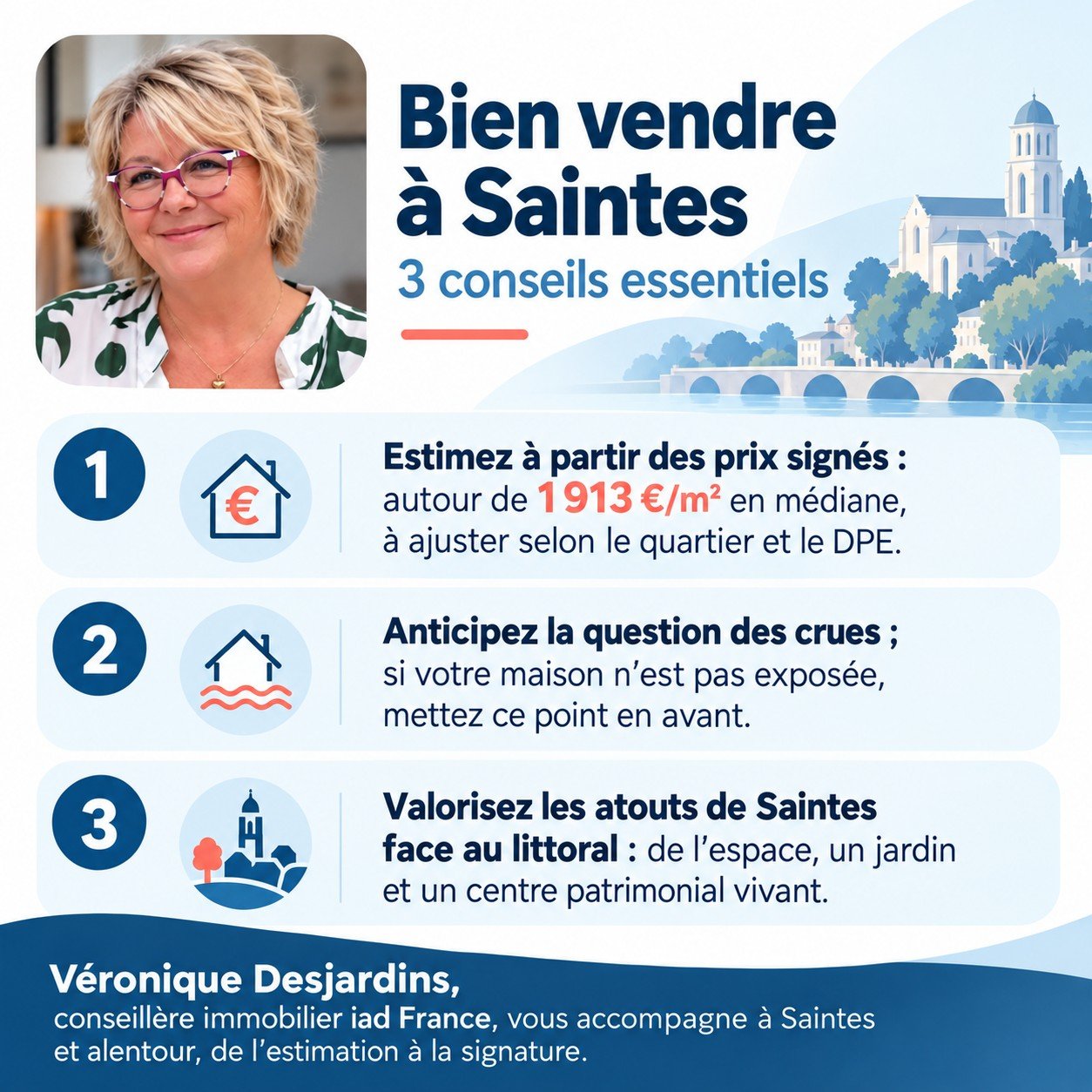 Infographie : les étapes pour vendre sa maison à Saintes